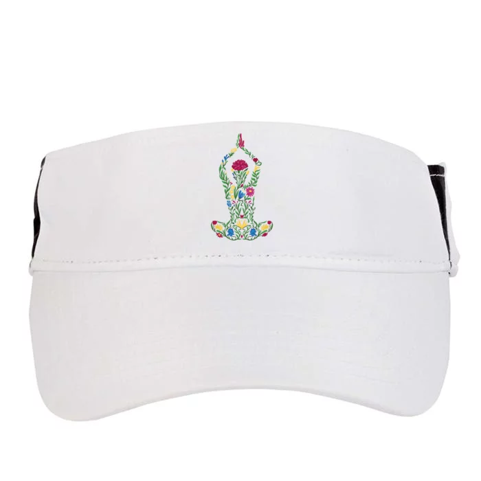 Floral Yoga Pose Adult Drive Performance Visor