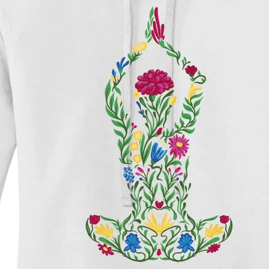 Floral Yoga Pose Women's Pullover Hoodie