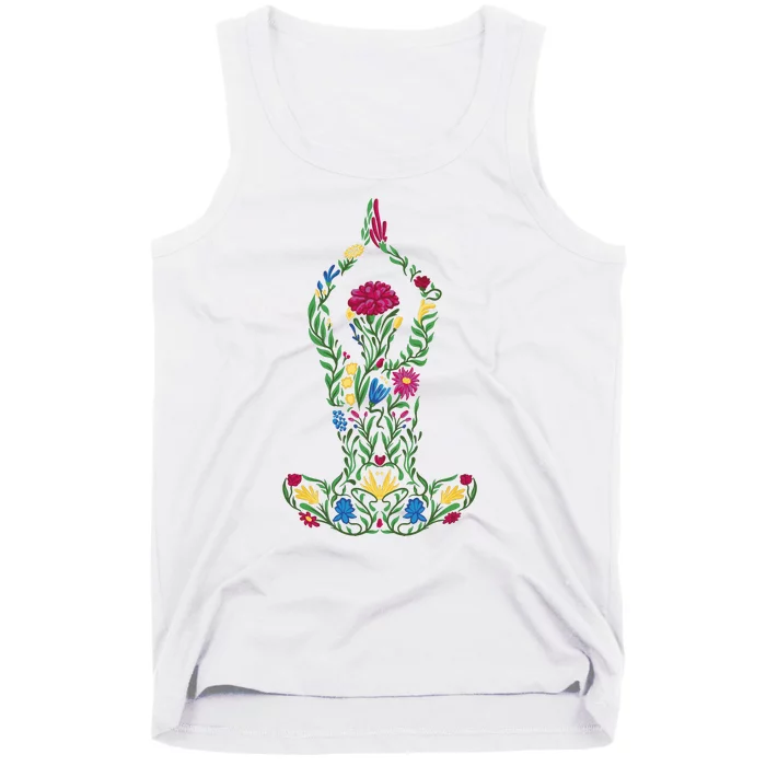 Floral Yoga Pose Tank Top