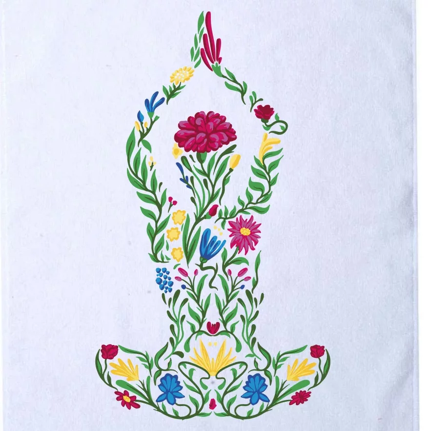 Floral Yoga Pose Platinum Collection Golf Towel