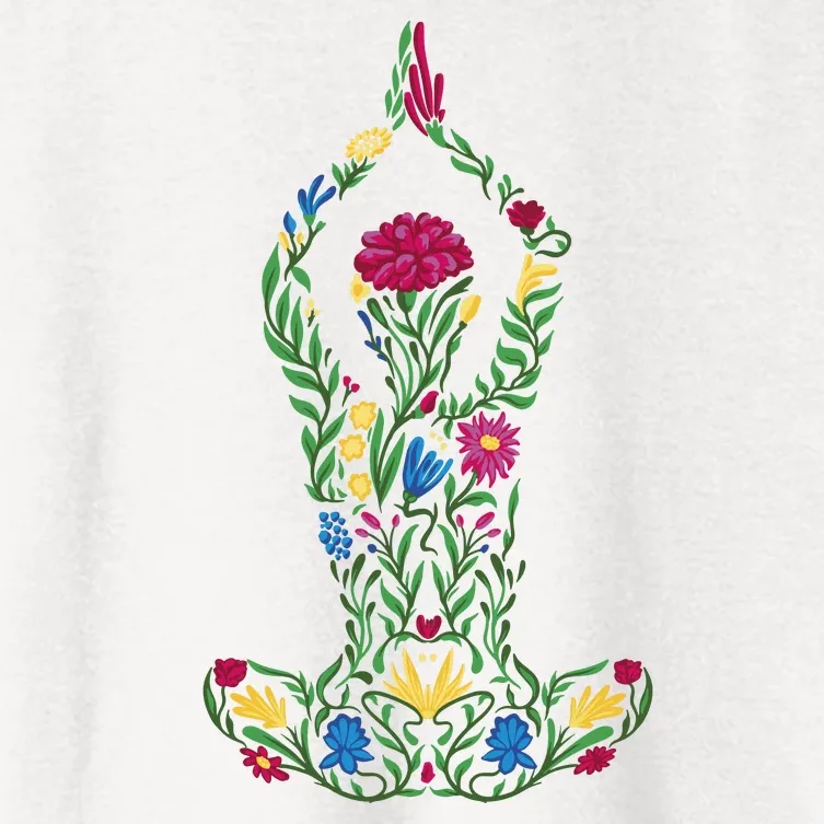 Floral Yoga Pose Women's Crop Top Tee