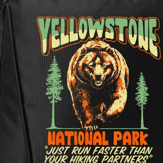 Funny Yellowstone Park Grizzly Bear Outrun Hiking Partners City Backpack