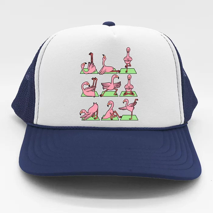 Flamingo Yoga Poses Meditation Namaste Spiritual Zen Gift Trucker Hat