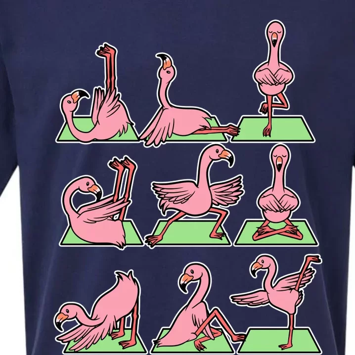 Flamingo Yoga Poses Meditation Namaste Spiritual Zen Gift Sueded Cloud Jersey T-Shirt