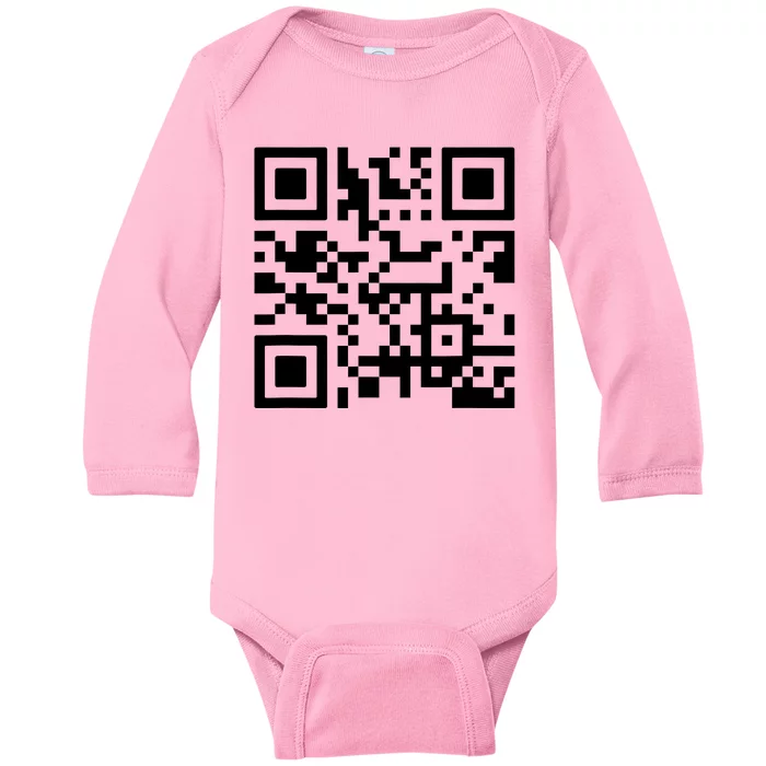 Fuck You Qr Code Baby Long Sleeve Bodysuit