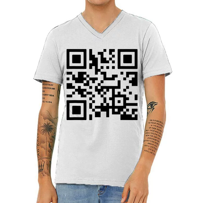 Fuck You Qr Code V-Neck T-Shirt