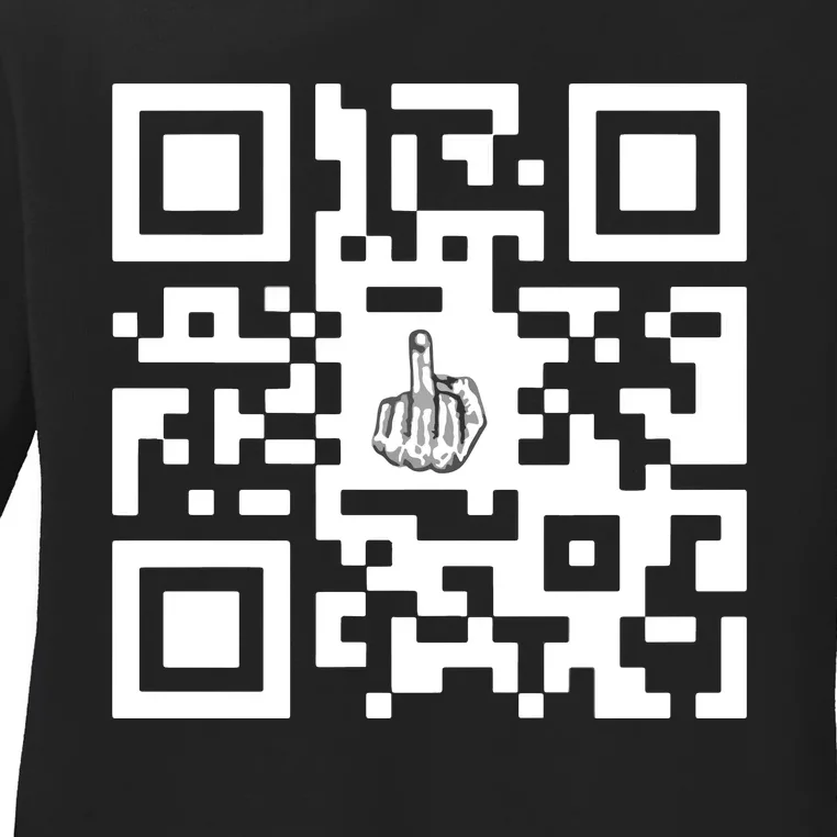 Fuck You Qr Code Ladies Long Sleeve Shirt