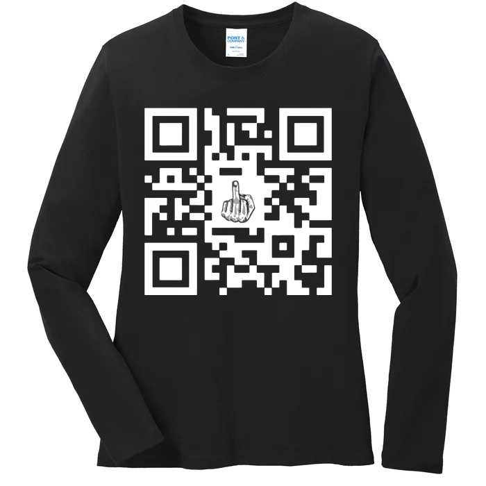 Fuck You Qr Code Ladies Long Sleeve Shirt