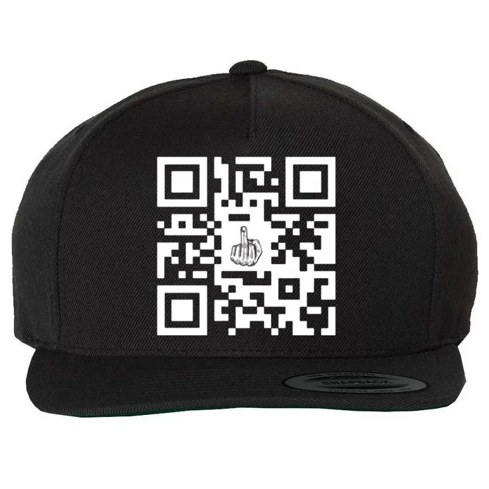 Fuck You Qr Code Wool Snapback Cap