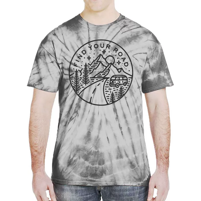 Find Your Road To Mountains For Camping Tie-Dye T-Shirt