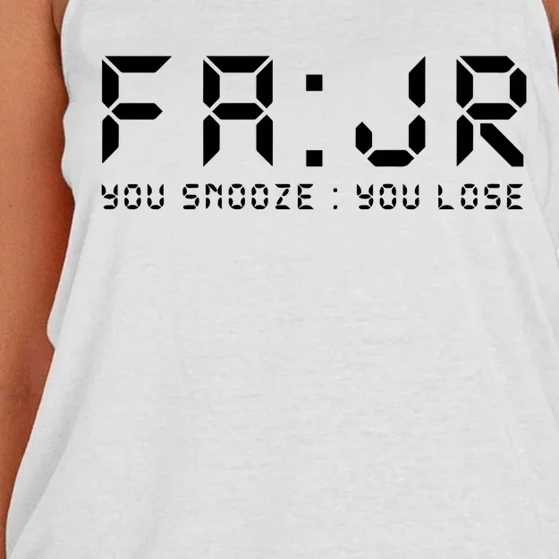 Fajr You Snooze You Lose Salah Pfajr You Snooze You Lose Salah Prayer Rayer Women's Knotted Racerback Tank