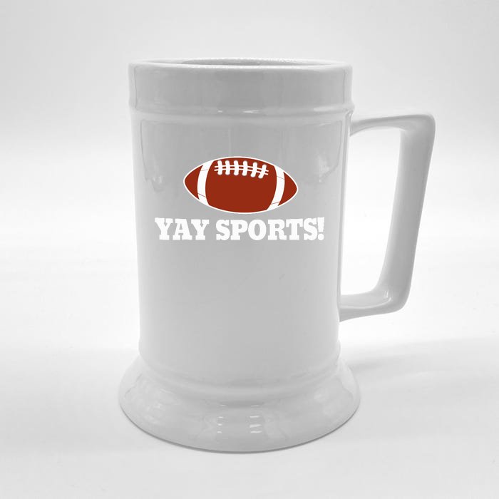 Funny Yay Sports Football Front & Back Beer Stein