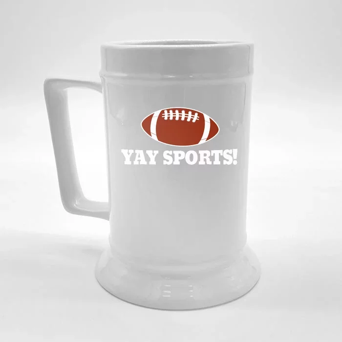 Funny Yay Sports Football Front & Back Beer Stein