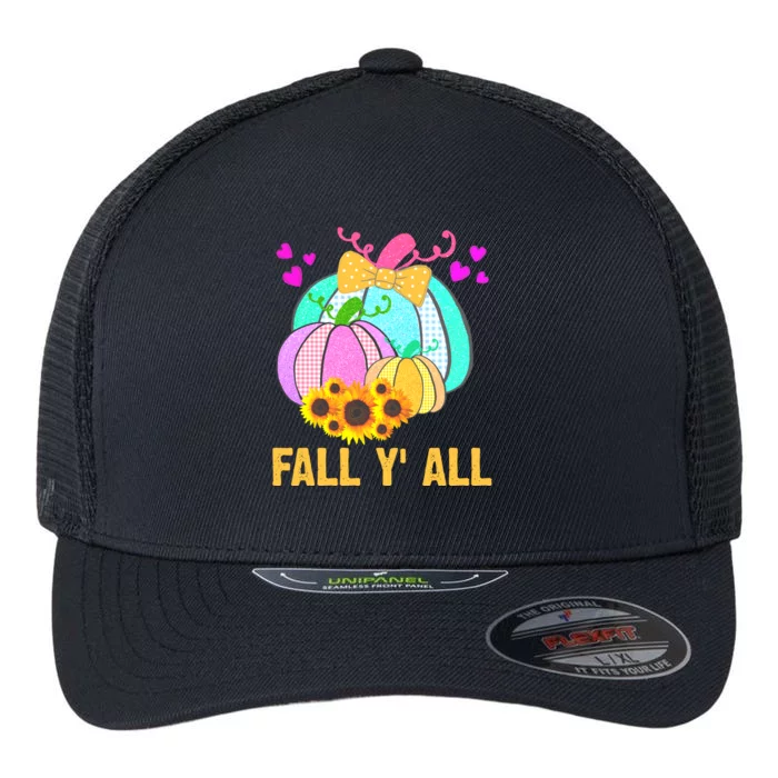 Fall Y'all Season Cute Gift For Her Flexfit Unipanel Trucker Cap