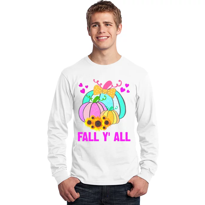 Fall Y'all Season Cute Gift For Her Long Sleeve Shirt