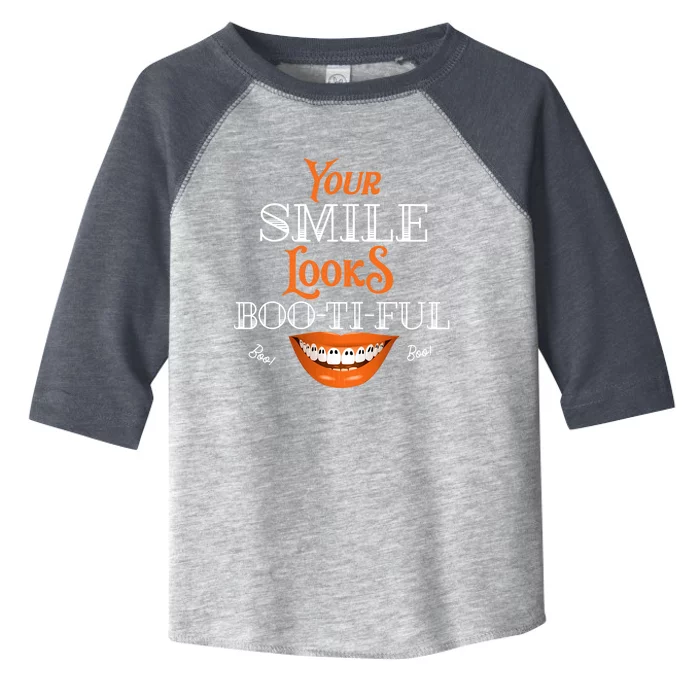 Funny Your Smile Looks BooTiFul Dental Hygienist Halloween Gift Toddler Fine Jersey T-Shirt