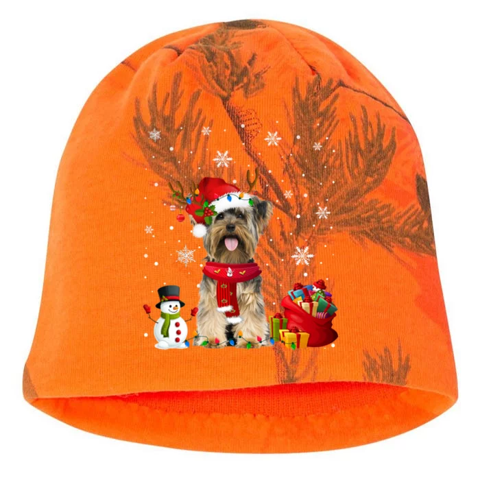 Funny Yorkshire Terrier Christmas Tree Lights Dog Puppy Funny Gift Kati - Camo Knit Beanie