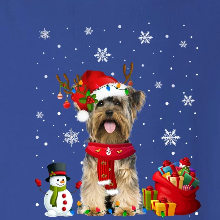 Funny Yorkshire Terrier Christmas Tree Lights Dog Puppy Funny Gift Toddler Long Sleeve Shirt