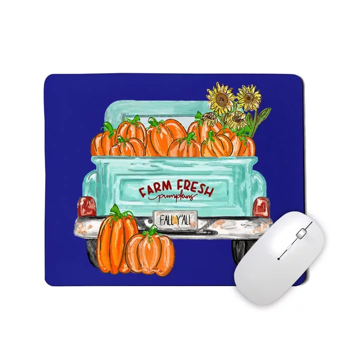 Fall Y'all Truck Pumpkin Sunflower Autumn Fall Thanksgiving Mousepad