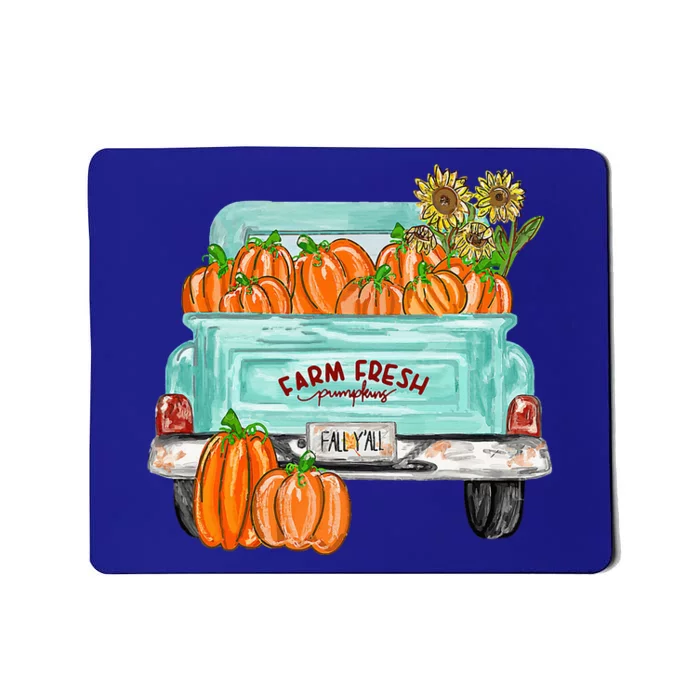 Fall Y'all Truck Pumpkin Sunflower Autumn Fall Thanksgiving Mousepad