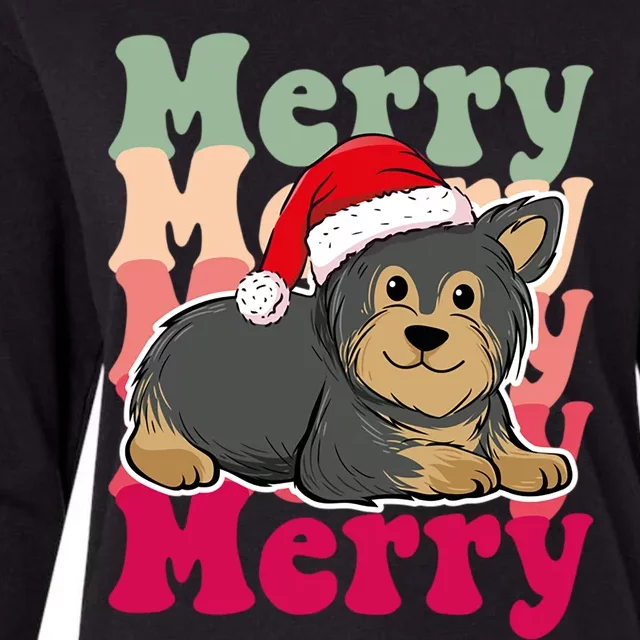 Funny Yorkshire Terrier Dog Christmas Matching Family Cool Gift Womens Cotton Relaxed Long Sleeve T-Shirt