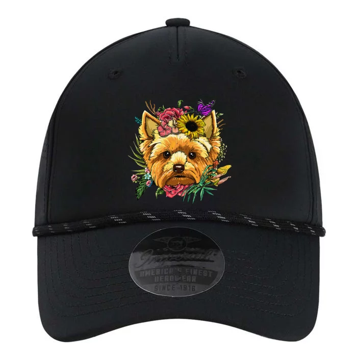 Floral Yorkshire Terrier Botanical Plant Flower Yorkie Lover Performance The Dyno Cap