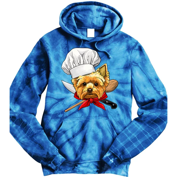 Funny Yorkshire Terrier Chef Dog Cooking And Baking Tie Dye Hoodie