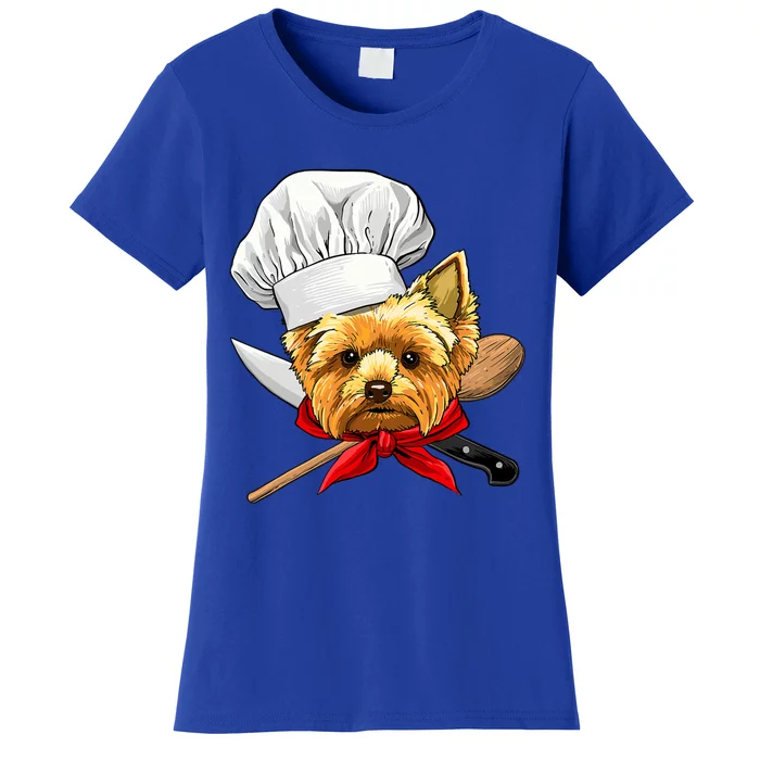 Funny Yorkshire Terrier Chef Dog Cooking And Baking Women's T-Shirt