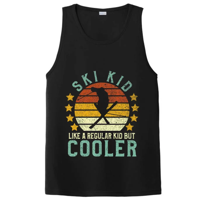 Funny Young Vintage Skier & Skiing Lover Cooler Performance Tank