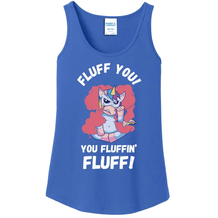 Fluff You You Fluffin' Fluff Motherfluffer Grumpy Unicorn Meaningful Gift Ladies Essential Tank