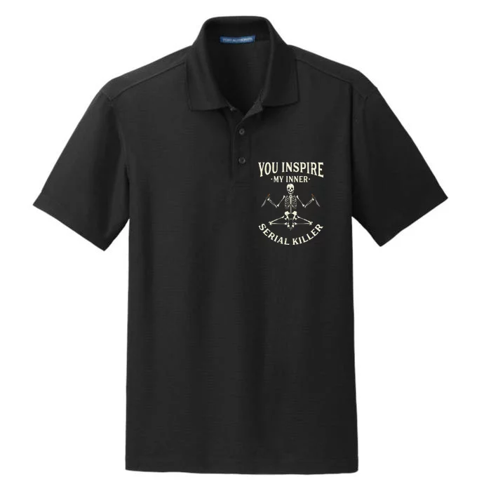 Funny Yoga  You Inspire My Inner Serial Killer Dry Zone Grid Performance Polo