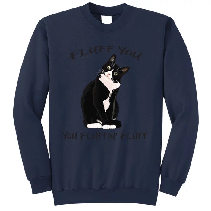 Fluff You You Fluffin' Fluff Gift Funny Black Cat Kitten Funny Gift Sweatshirt