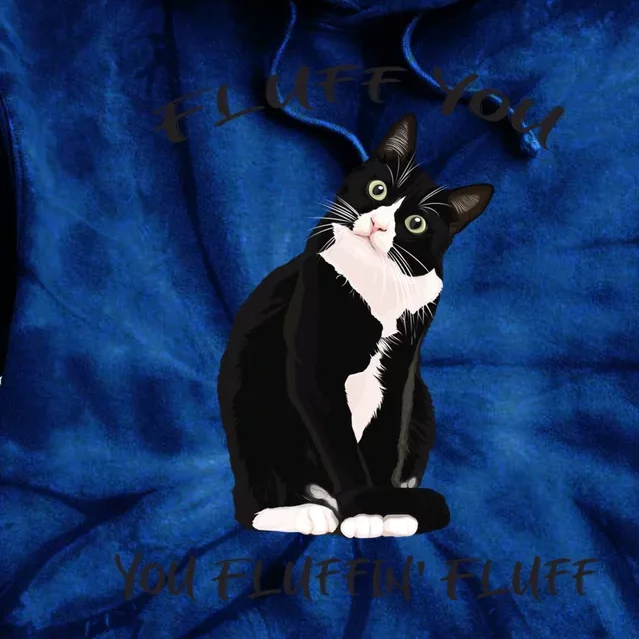 Fluff You You Fluffin' Fluff Gift Funny Black Cat Kitten Funny Gift Tie Dye Hoodie