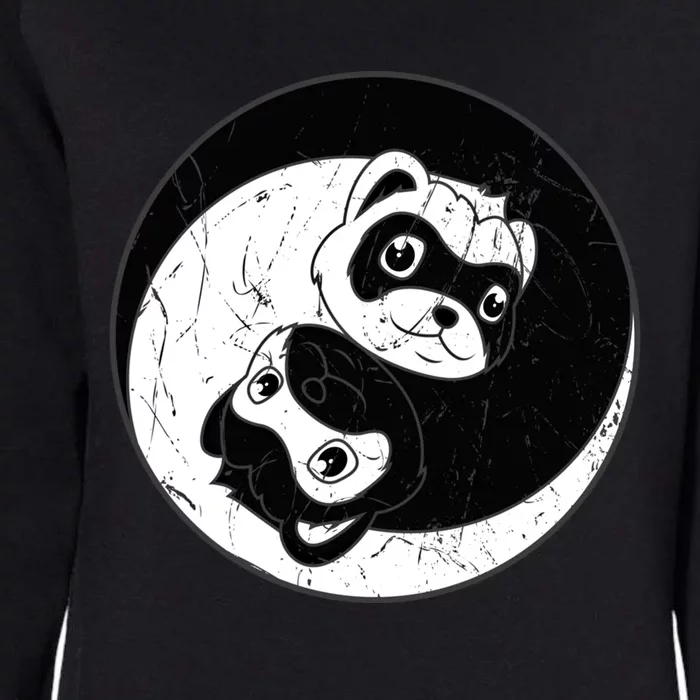 Ferret Ying Yang Domesticated Polecat Animal Lover Cute Gift Womens California Wash Sweatshirt