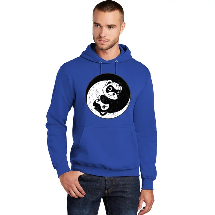 Ferret Ying Yang Domesticated Polecat Animal Lover Cute Gift Hoodie