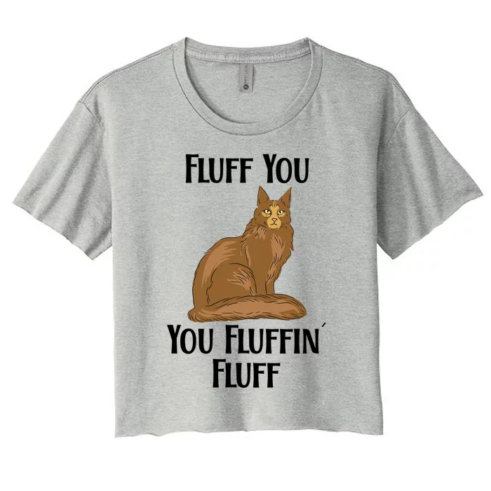 Fluff You You Fluffin Fluff Funny Cat Gift Women's Crop Top Tee