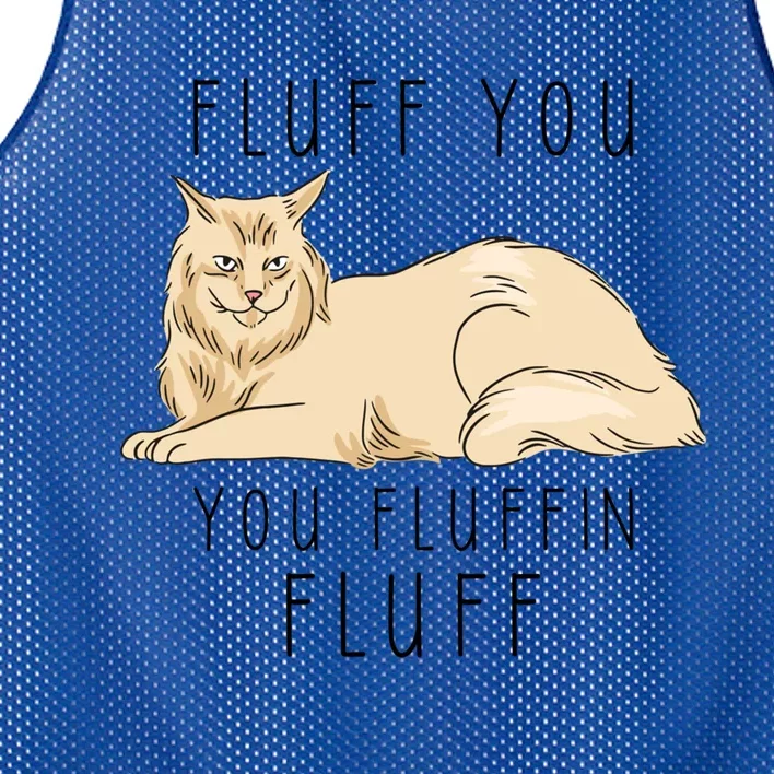 Fluff You You Fluffin Fluff Funny Cat Gift Mesh Reversible Basketball Jersey Tank