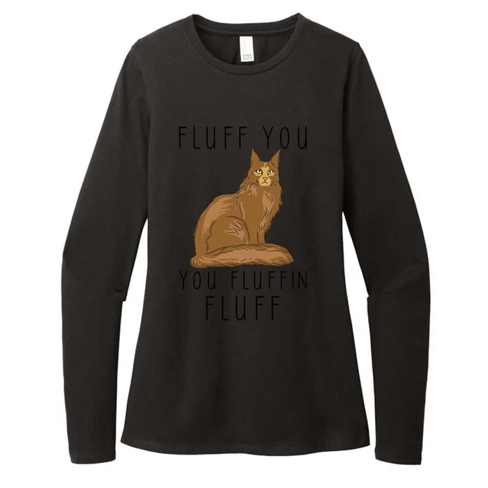 Fluff You You Fluffin Fluff Funny Cat Gift Womens CVC Long Sleeve Shirt