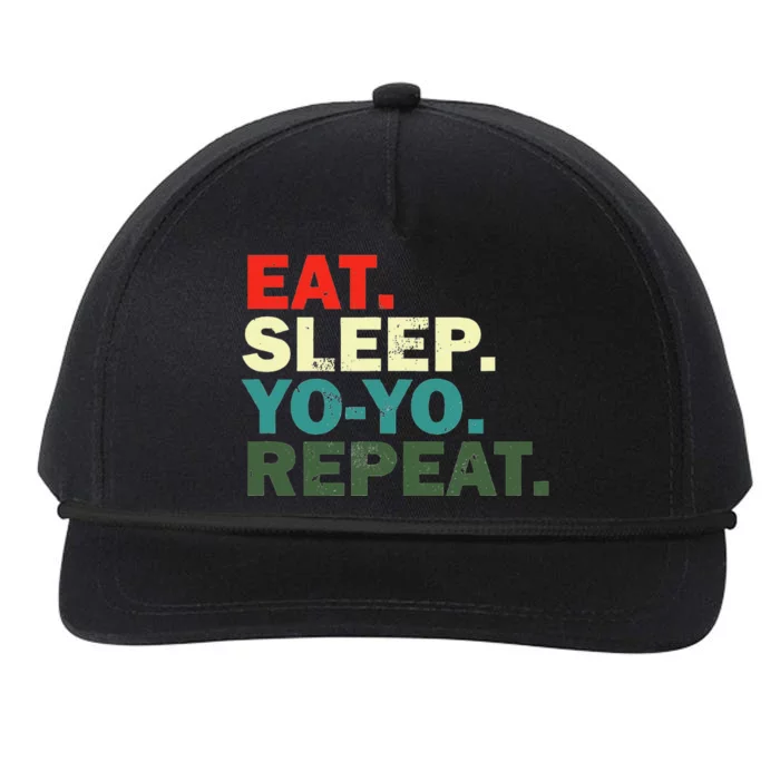 Funny Yo Yo Lover Eat Sleep Yo Yo Repeat Snapback Five-Panel Rope Hat