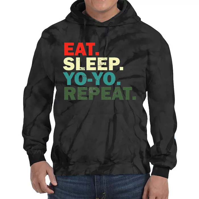 Funny Yo Yo Lover Eat Sleep Yo Yo Repeat Tie Dye Hoodie