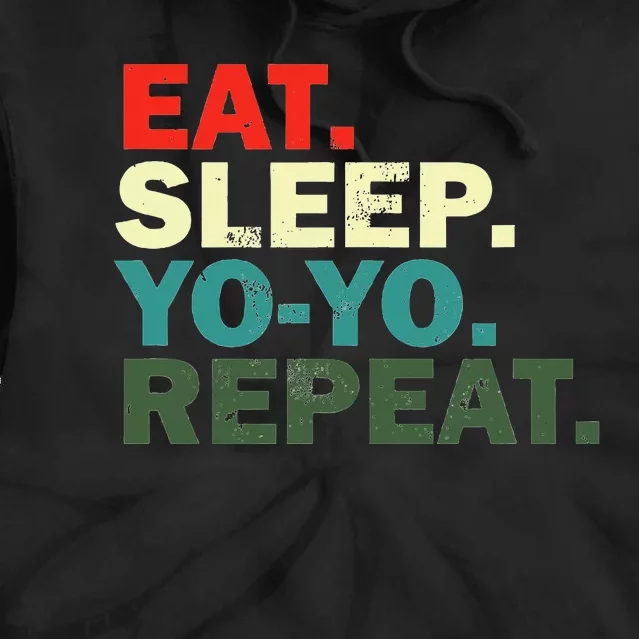 Funny Yo Yo Lover Eat Sleep Yo Yo Repeat Tie Dye Hoodie