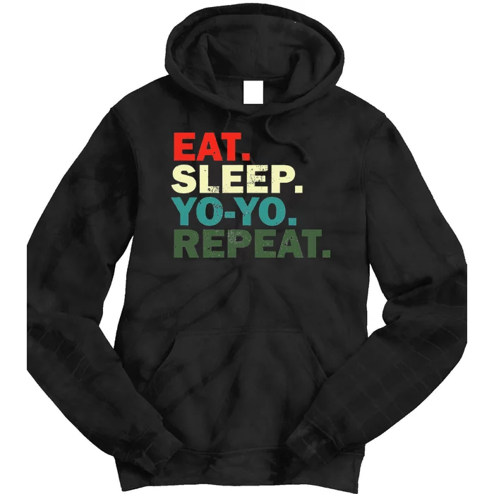 Funny Yo Yo Lover Eat Sleep Yo Yo Repeat Tie Dye Hoodie