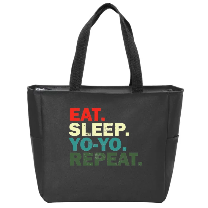 Funny Yo Yo Lover Eat Sleep Yo Yo Repeat Zip Tote Bag