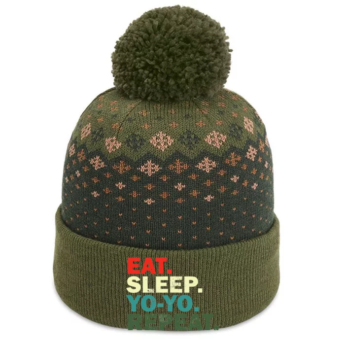 Funny Yo Yo Lover Eat Sleep Yo Yo Repeat The Baniff Cuffed Pom Beanie