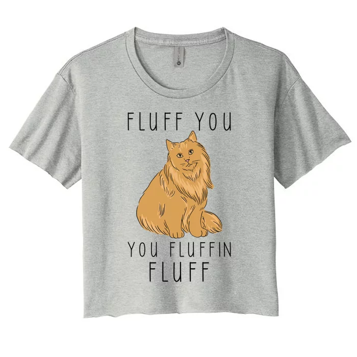 Fluff You You Fluffin Fluff Funny Cat Gift Women's Crop Top Tee