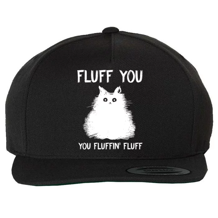 Fluff You You Fluffin' Fluff Funny Gift Funny Cat Kitten Great Funny Gift Meanin Wool Snapback Cap