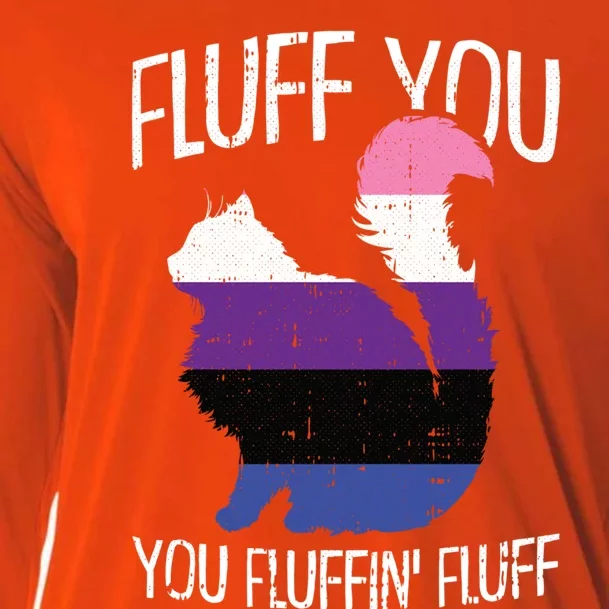 Fluff You You Fluffin Fluff Gendergreat Giftfluid Pride Cat Lgbtgreat Giftq Cute Cooling Performance Long Sleeve Crew