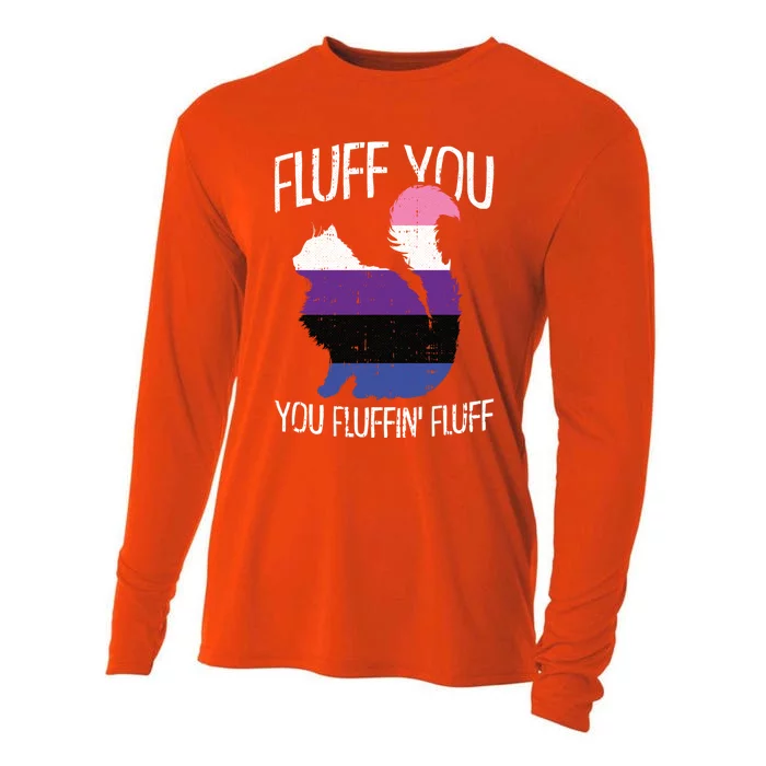 Fluff You You Fluffin Fluff Gendergreat Giftfluid Pride Cat Lgbtgreat Giftq Cute Cooling Performance Long Sleeve Crew