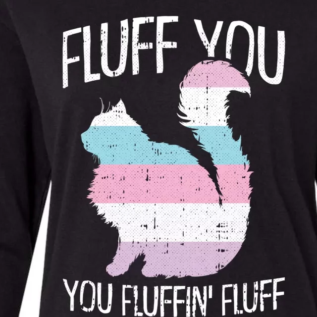 Fluff You You Fluffin Fluff Intersexual Pride Cat Lgbtcool Giftq Gift Womens Cotton Relaxed Long Sleeve T-Shirt