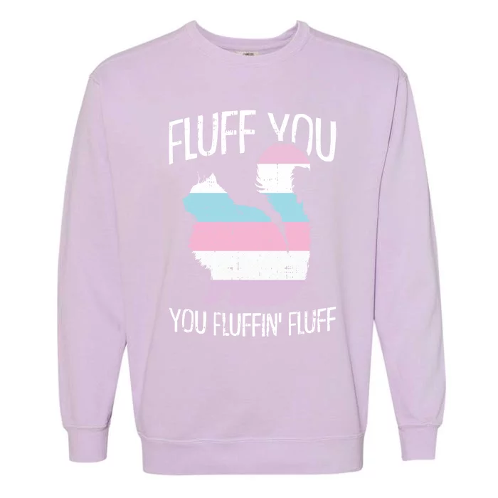 Fluff You You Fluffin Fluff Intersexual Pride Cat Lgbtcool Giftq Gift Garment-Dyed Sweatshirt